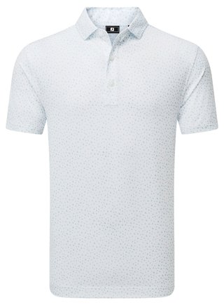 FootJoy BIRD PRINT polo uomo, bianco/air blue
