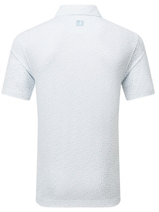 FootJoy BIRD PRINT polo uomo, bianco/air blue