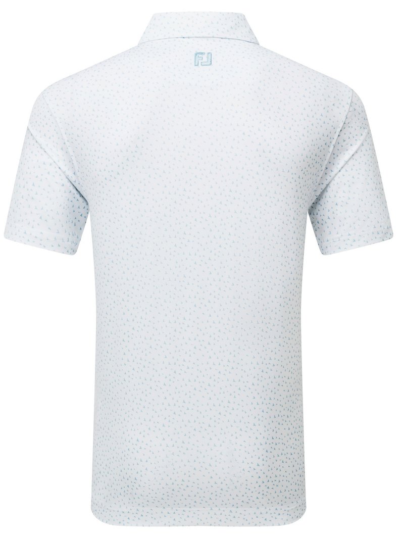 FootJoy BIRD PRINT polo uomo, bianco/air blue