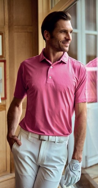 FootJoy Abacus Print polo da uomo, magenta