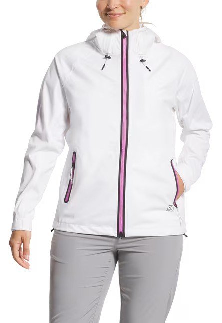 FootJoy HydroKnit ladies rain jacket, white/pink