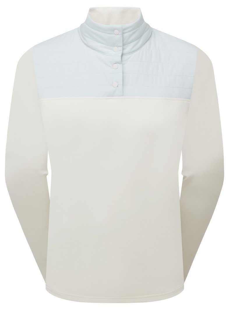 FootJoy ThermoSeries Hybrid Popover felpa donna, off white/ice blue