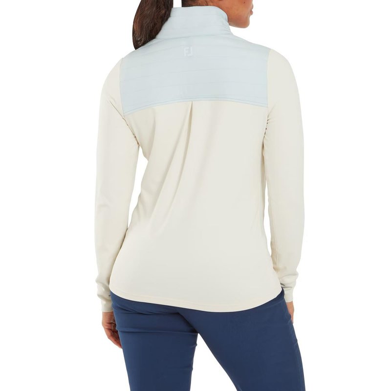 FootJoy ThermoSeries Hybrid Popover felpa donna, off white/ice blue