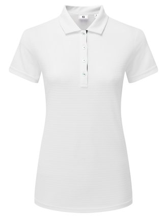 FootJoy JAQUARD STRIPE polo donna, bianco/navy/emerald