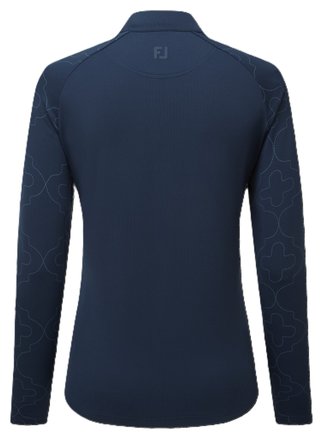 FootJoy Midlayer Full Zip Printed Sleeve felpa da donna con zip intera, navy