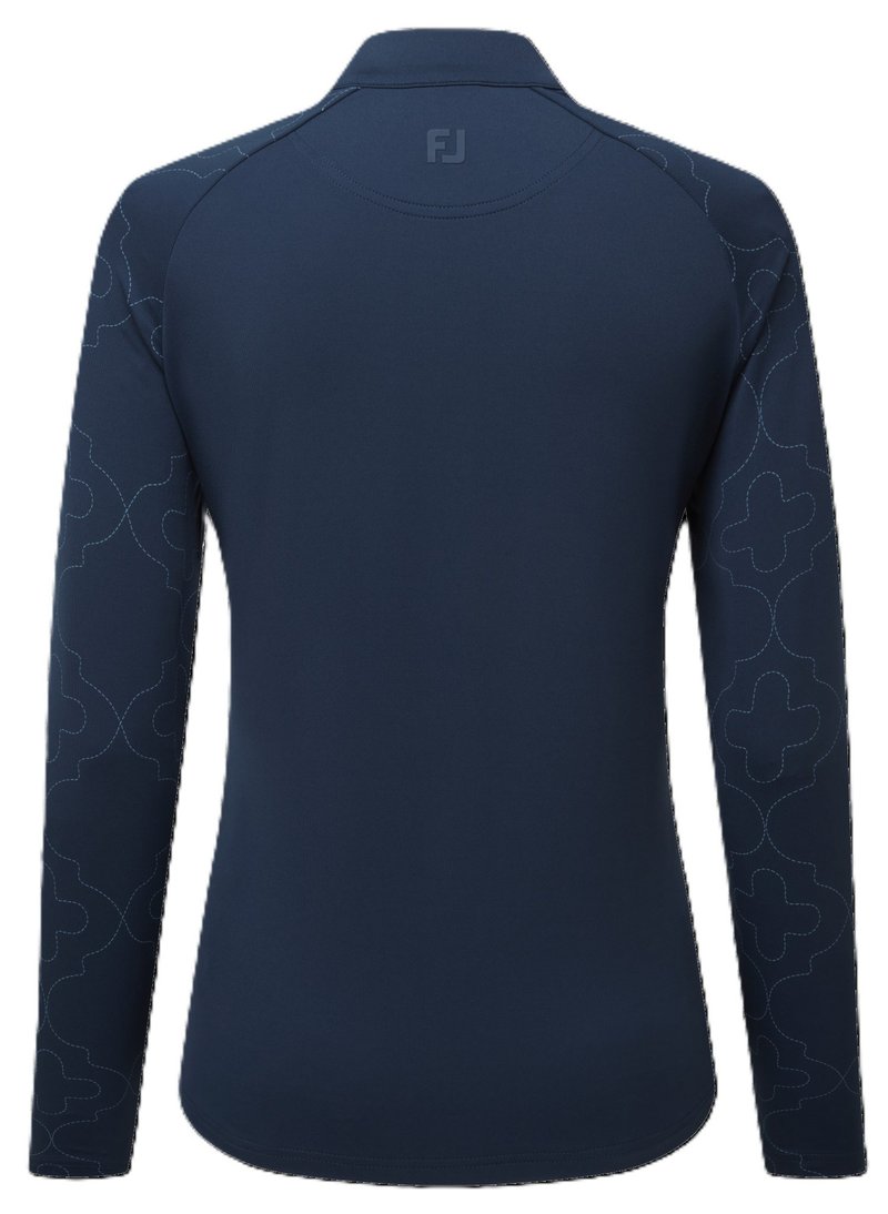 FootJoy Midlayer Full Zip Printed Sleeve felpa da donna con zip intera, navy