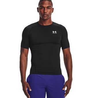 Under Armour HeatGear maglia a compressione da uomo, nero/bianco