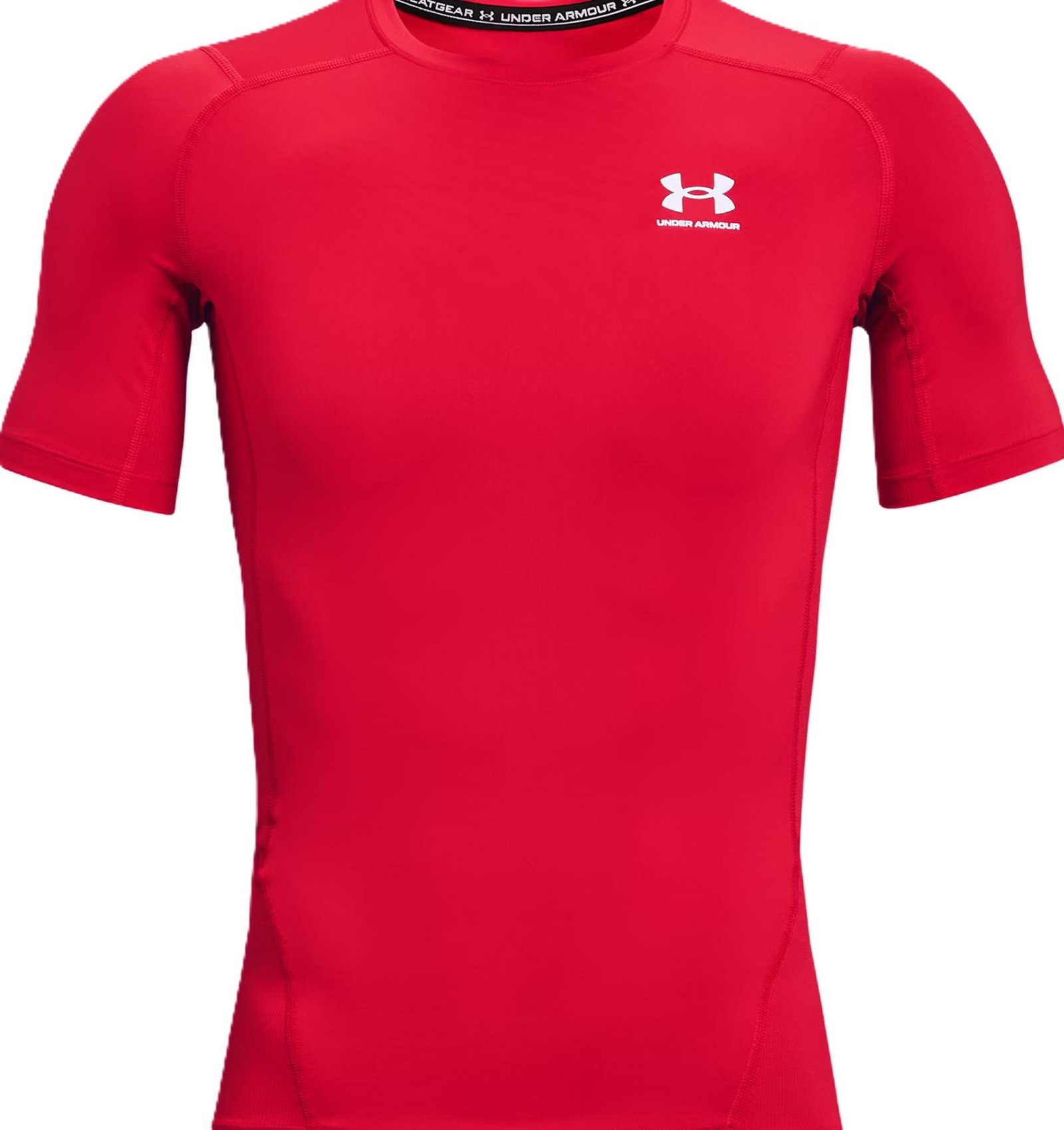 Under Armour HeatGear maglia a compressione da uomo, rosso/bianco