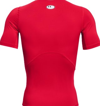 Under Armour HeatGear maglia a compressione da uomo, rosso/bianco