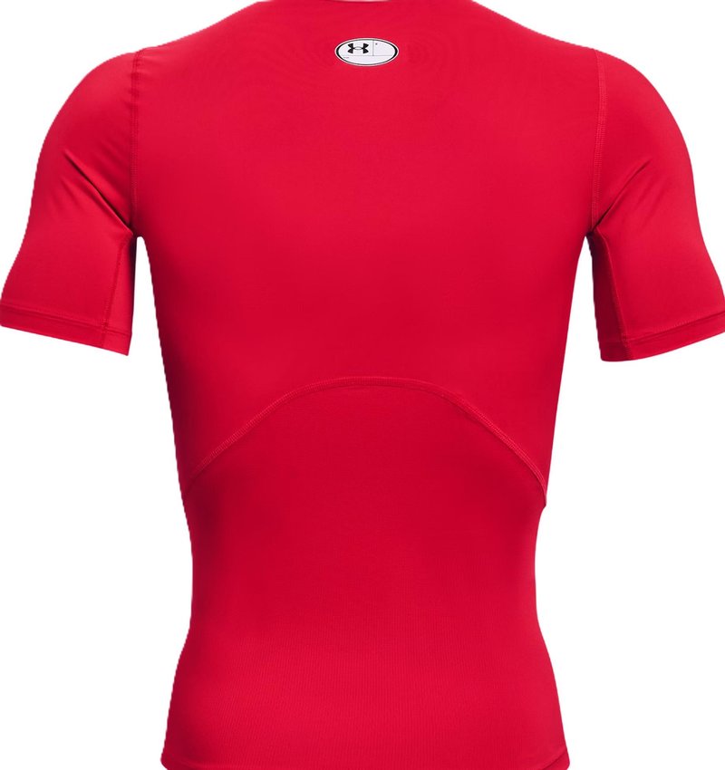 Under Armour HeatGear maglia a compressione da uomo, rosso/bianco