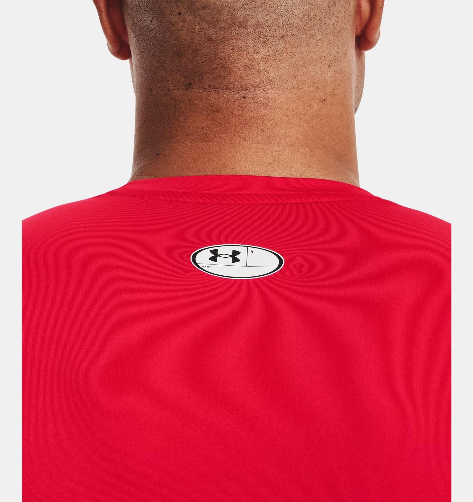 Under Armour HeatGear maglia a compressione da uomo, rosso/bianco