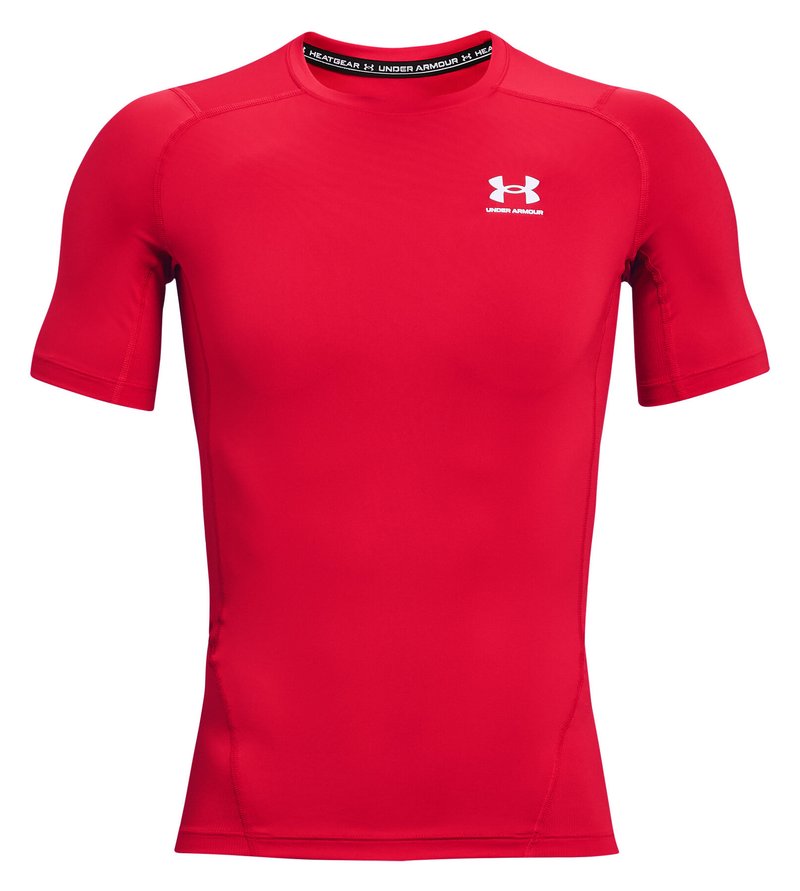 Under Armour HeatGear maglia a compressione da uomo, rosso/bianco