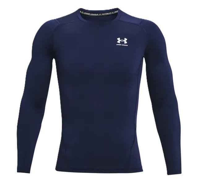 Under Armour HeatGear maglia a compressione a maniche lunghe da uomo, midnight navy