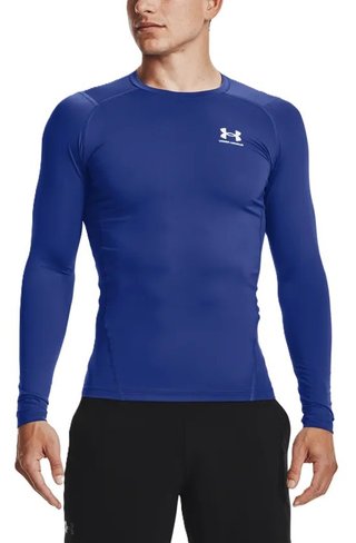 Under Armour HeatGear maglia a compressione a maniche lunghe da uomo, royal