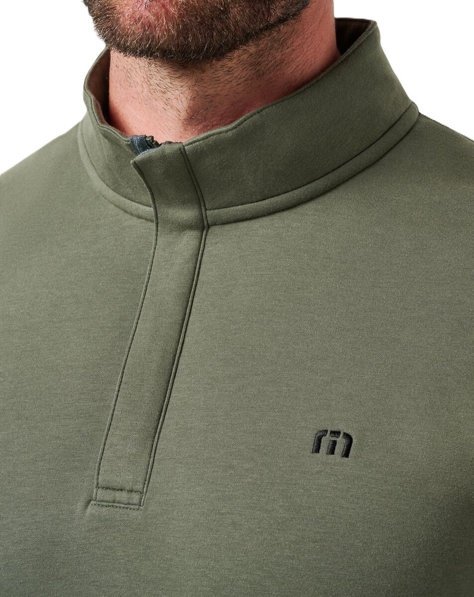 Travis Mathew Cloud Quarter Zip 2.0 felpa da uomo, dark olive