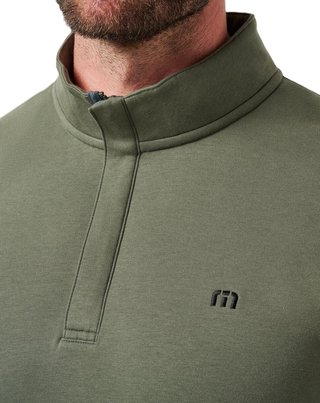 Travis Mathew Cloud Quarter Zip 2.0 felpa da uomo, dark olive