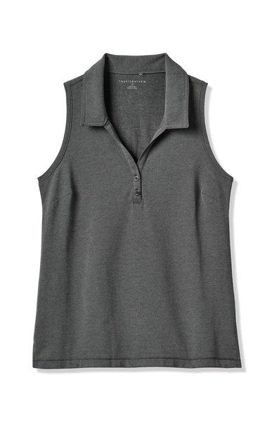 Travis Mathew Featherweight Active 2.0 Sleeveless polo da donna, heather black