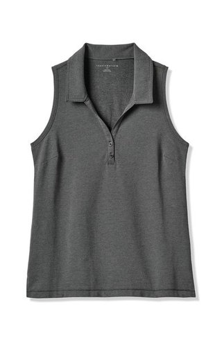 Travis Mathew Featherweight Active 2.0 Sleeveless polo da donna, heather black