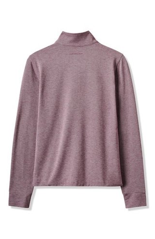 Travis Mathew Featherweightt Active zip long sleeve polo da donna, heather damson