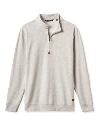 Travis Mathew Cloud maglione uomo 1/4 zip, heather grey
