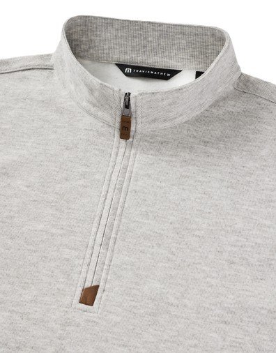 Travis Mathew Cloud maglione uomo 1/4 zip, heather grey