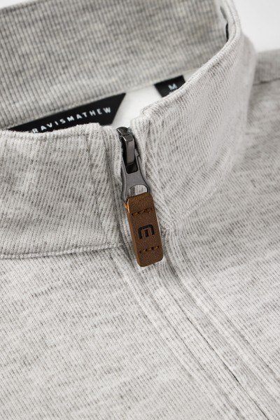 Travis Mathew Cloud maglione uomo 1/4 zip, heather grey