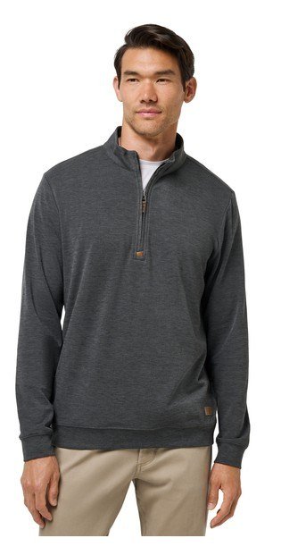 Travis Mathew Cloud maglione uomo 1/4 zip, heather black