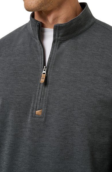 Travis Mathew Cloud maglione uomo 1/4 zip, heather black
