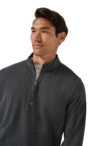 Travis Mathew Cloud maglione uomo 1/4 zip, heather black