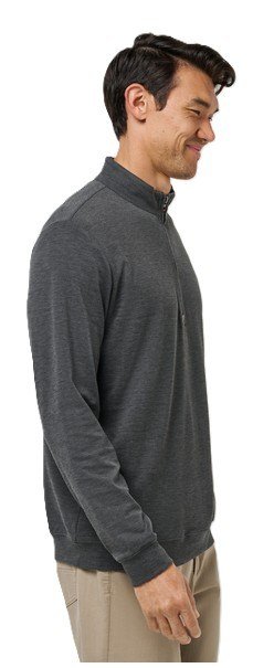 Travis Mathew Cloud maglione uomo 1/4 zip, heather black