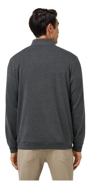 Travis Mathew Cloud maglione uomo 1/4 zip, heather black