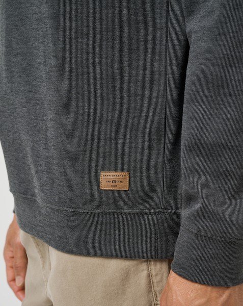Travis Mathew Cloud maglione uomo 1/4 zip, heather black