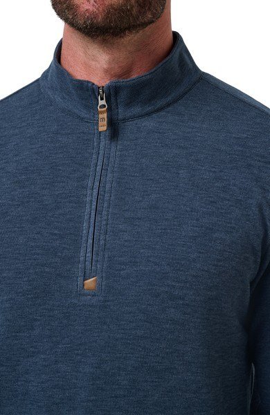 Travis Mathew Cloud maglione uomo 1/4 zip, heather navy