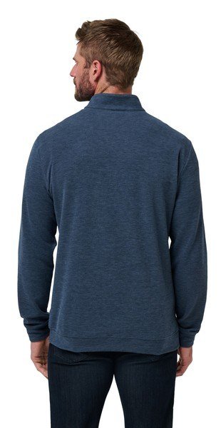 Travis Mathew Cloud maglione uomo 1/4 zip, heather navy