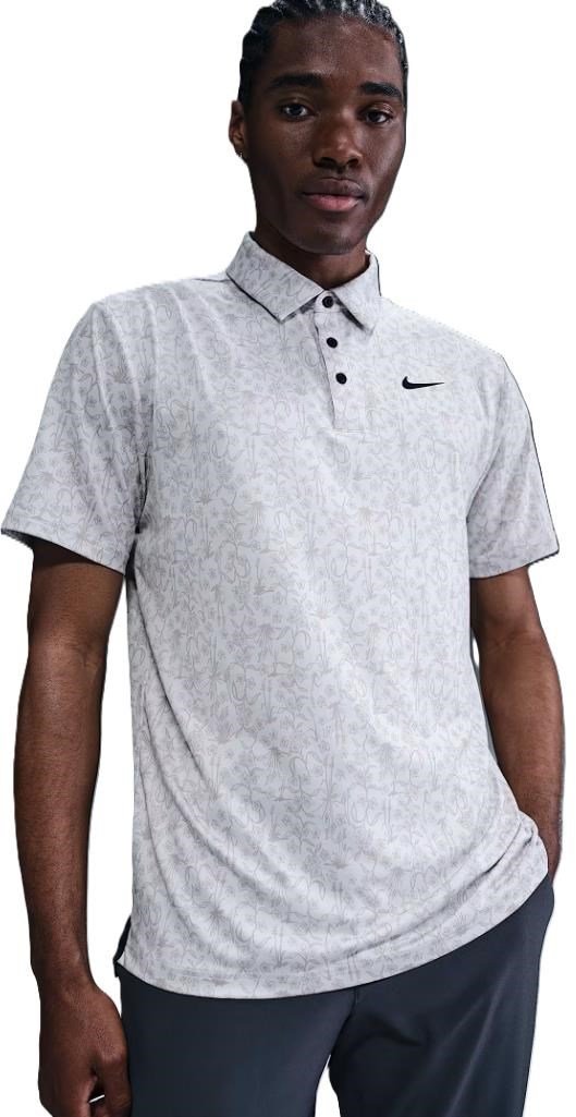 Nike Dri-FIT Tour Print polo uomo, photon dust/black
