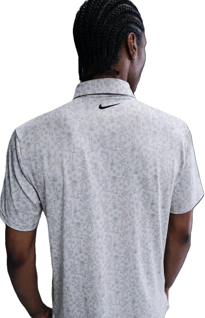 Nike Dri-FIT Tour Print polo uomo, photon dust/black