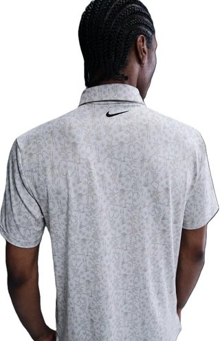 Nike Dri-FIT Tour Print polo uomo, photon dust/black