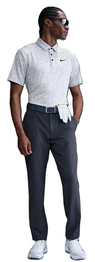 Nike Dri-FIT Tour Print polo uomo, photon dust/black