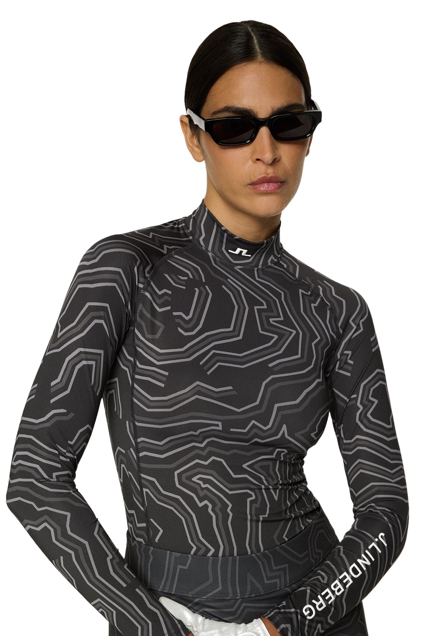 J.Lindeberg Ella Print Compression T-shirt da donna, asphalt