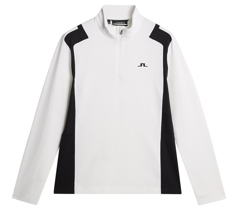 J.Lindeberg Lukas Quarter Zip felpa da uomo, bianca
