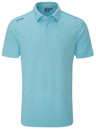 PING Geo Camo polo uomo, crystal blue