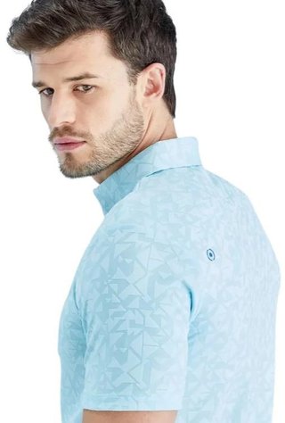 PING Geo Camo polo uomo, crystal blue