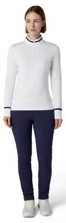 Callaway Thermal Long Sleeve Colourblock maglia da donna, brilliant white