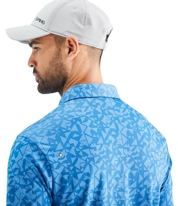 PING Geo Camo polo da uomo, tidal blue