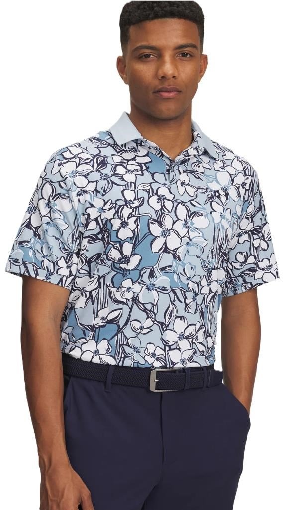 Under Armour Drive Chill Printed polo da uomo, blue calm/midnight navy