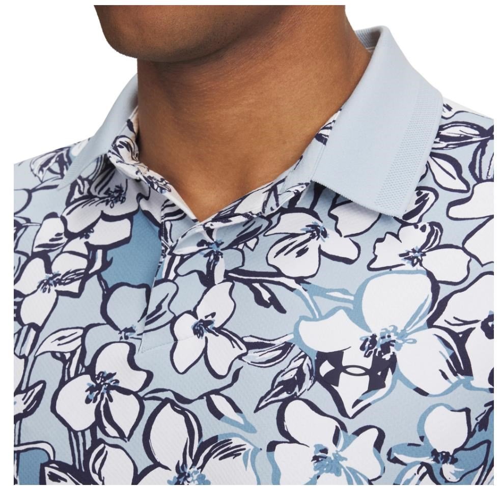 Under Armour Drive Chill Printed polo da uomo, blue calm/midnight navy