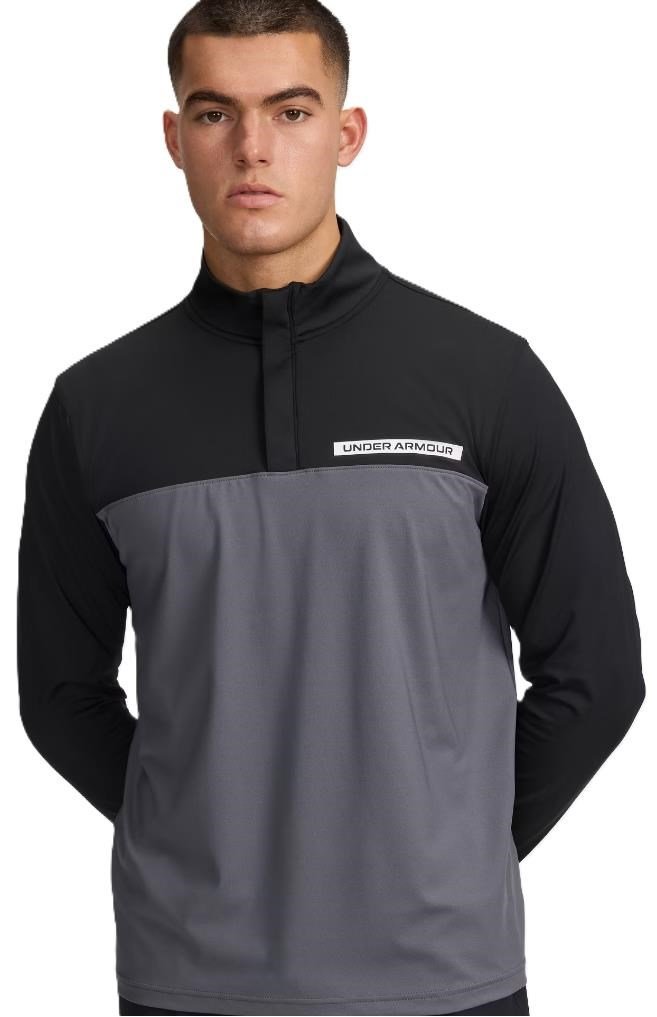 Under Armour T2G 1/4 Zip felpa da uomo, nero/castlerock/bianco