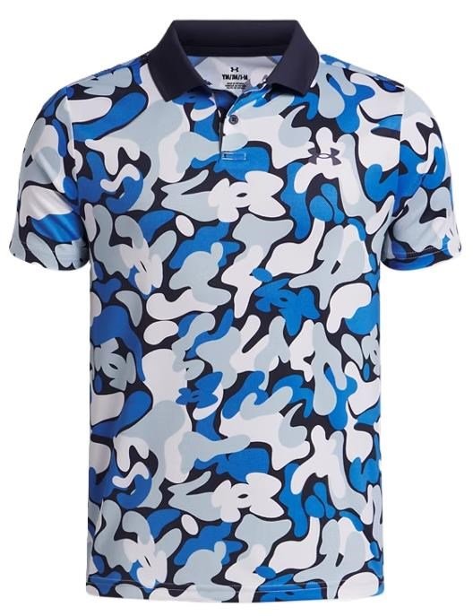Under Armour Matchplay Printed polo junior, midnight navy/blue atlantis