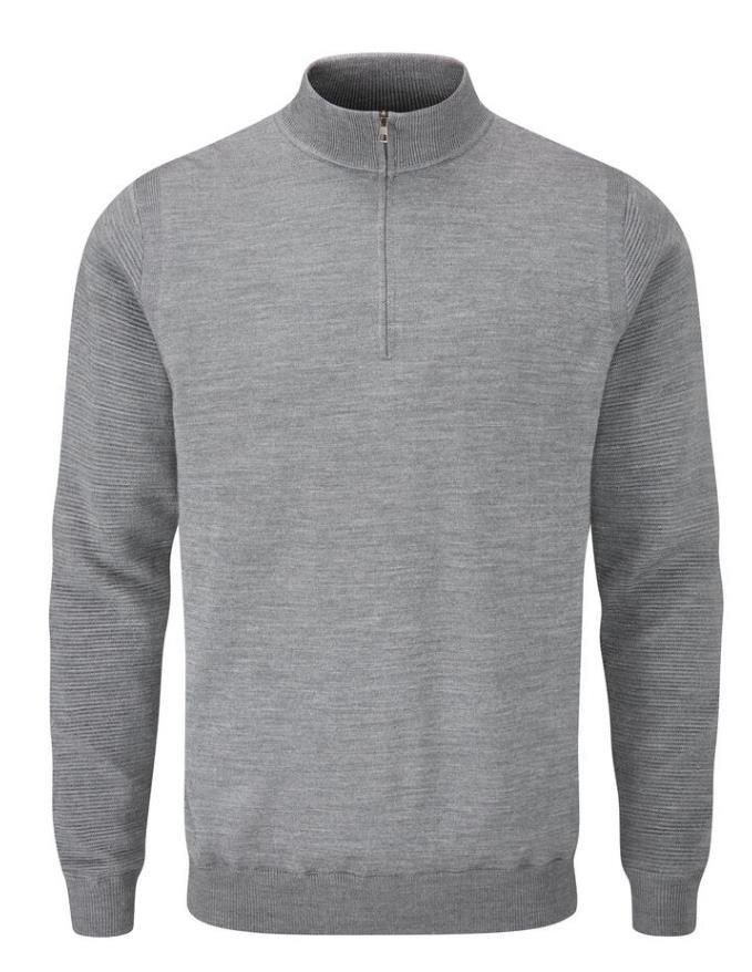 PING Croy Lined Half Zip maglione da uomo, french grey marl