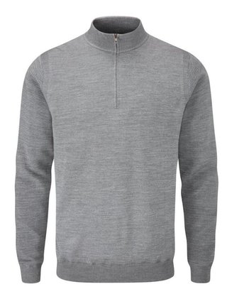 PING Croy Lined Half Zip maglione da uomo, french grey marl